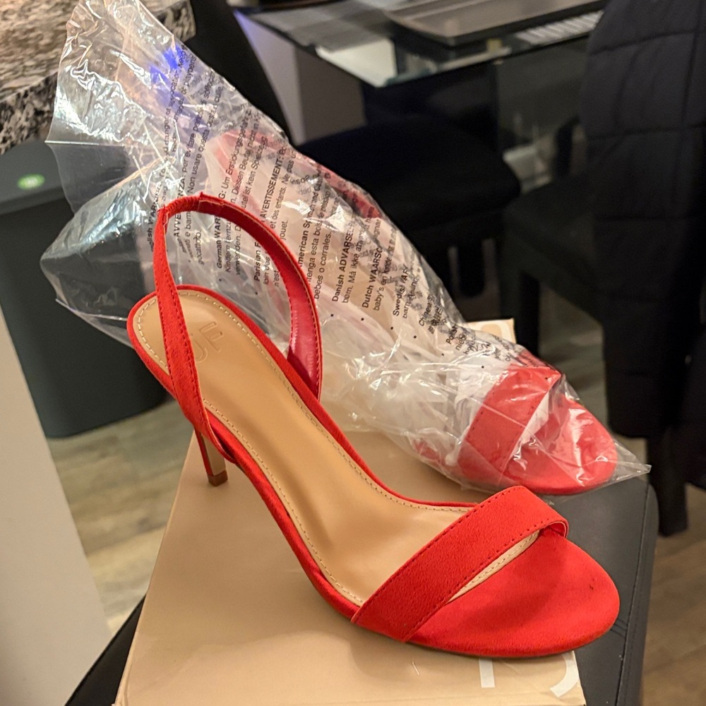 JustFab Bold Red Heeled Sandals